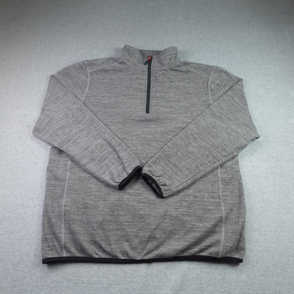 Avalanche Pullover Mens Large Gray Athletic 1/4 Zip Hiking Activewear